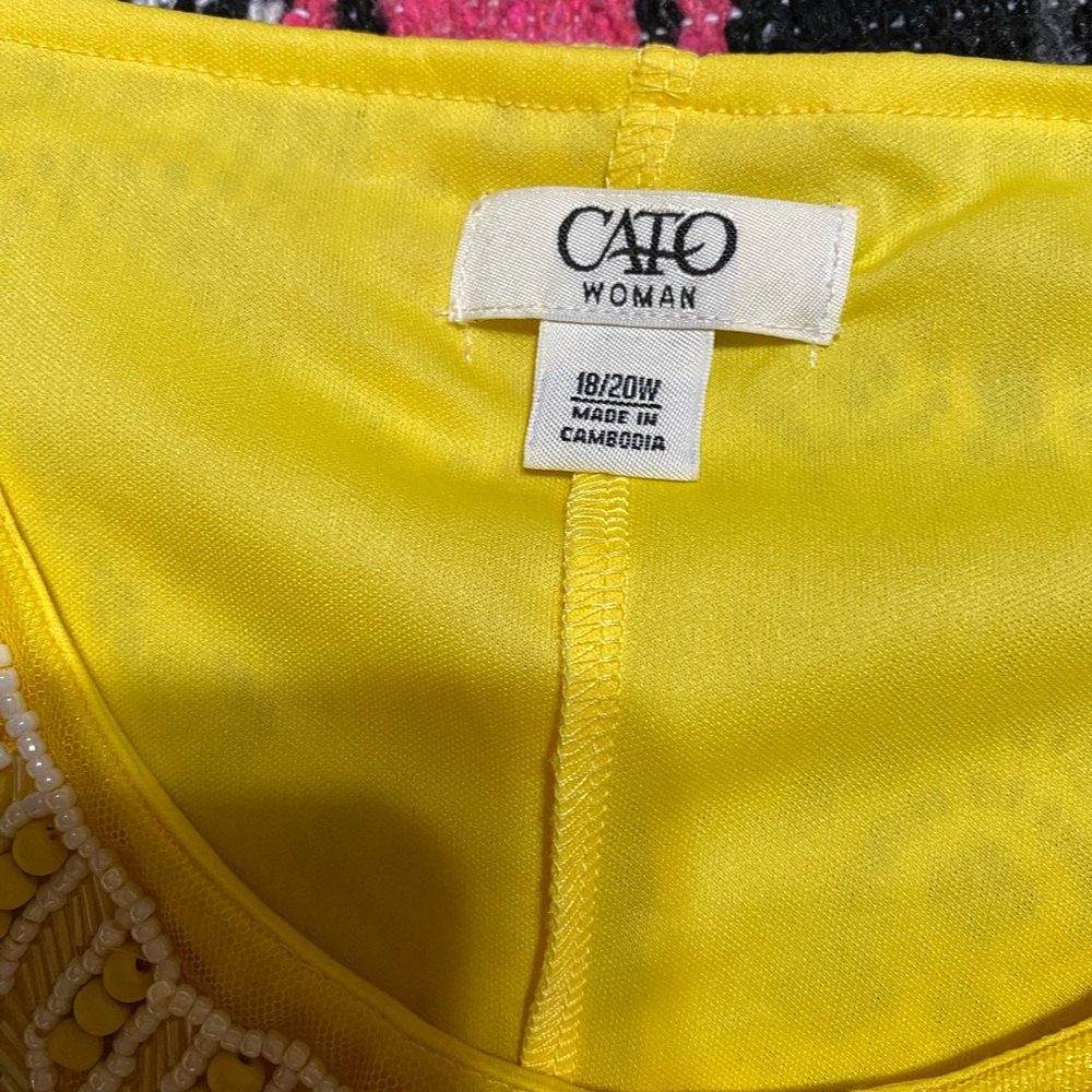 Cato yellow laced dress size 18/20W - Picture 3 of 6